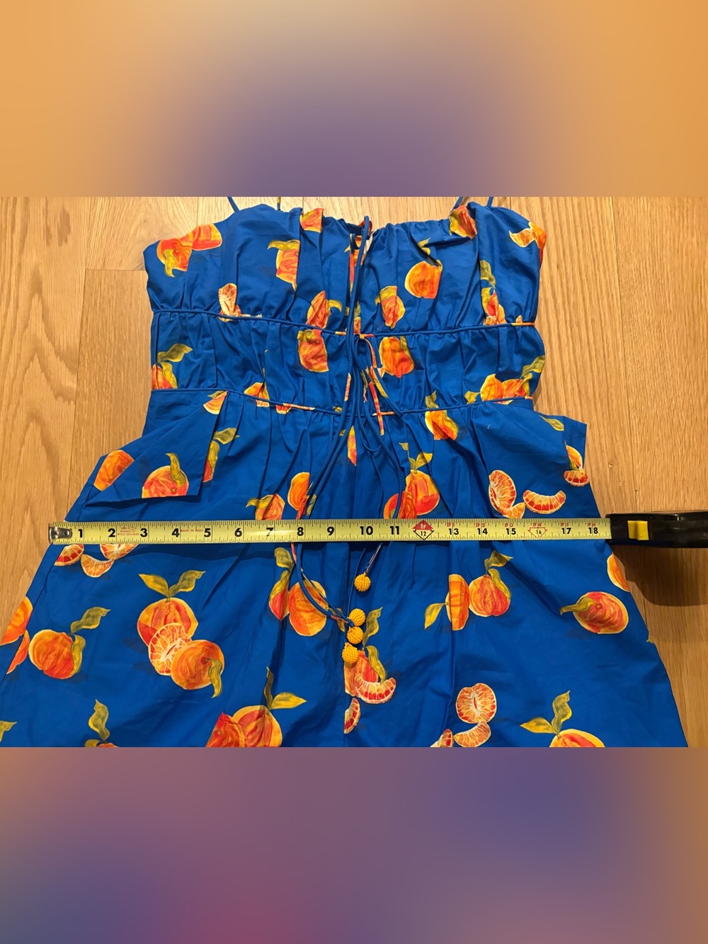 Farm Rio Blue Citrus Print Spaghetti Strap Romper - Picture 11 of 11